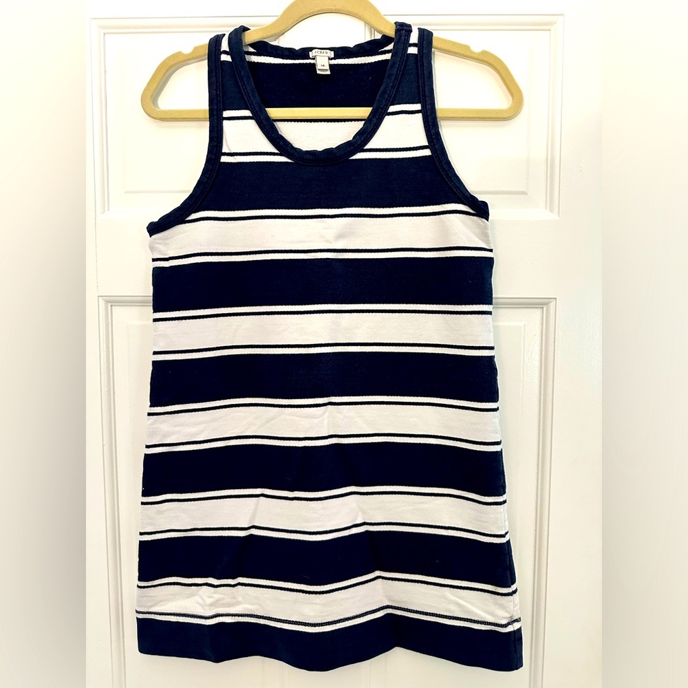 J.Crew dress navy blue stripe rugby sundress